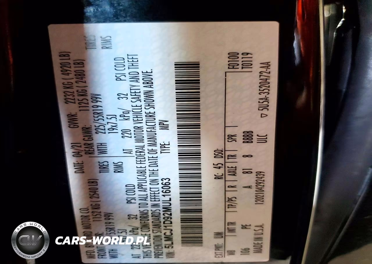 2021 Lincoln Corsair VIN:5LMCJ1D92MUL16063 - 13