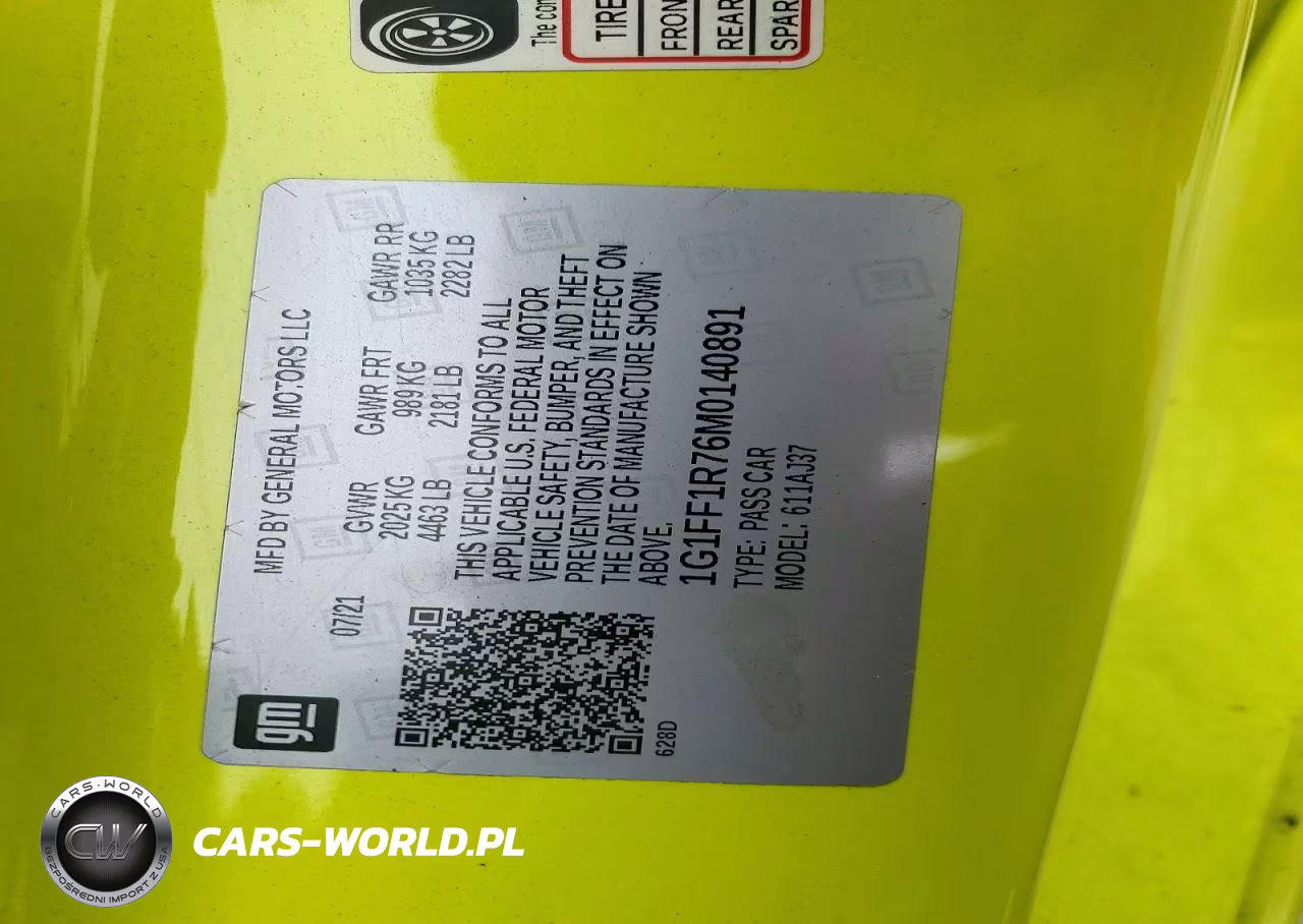 2021 Chevrolet Camaro Lz VIN:1G1FF1R76M0140891 - 12
