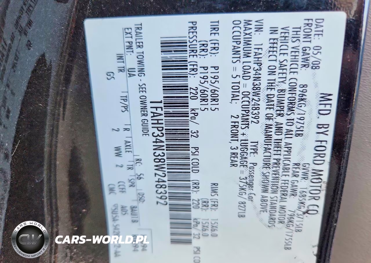 2008 Ford Focus S-Se VIN:1FAHP34N38W248392 - 12
