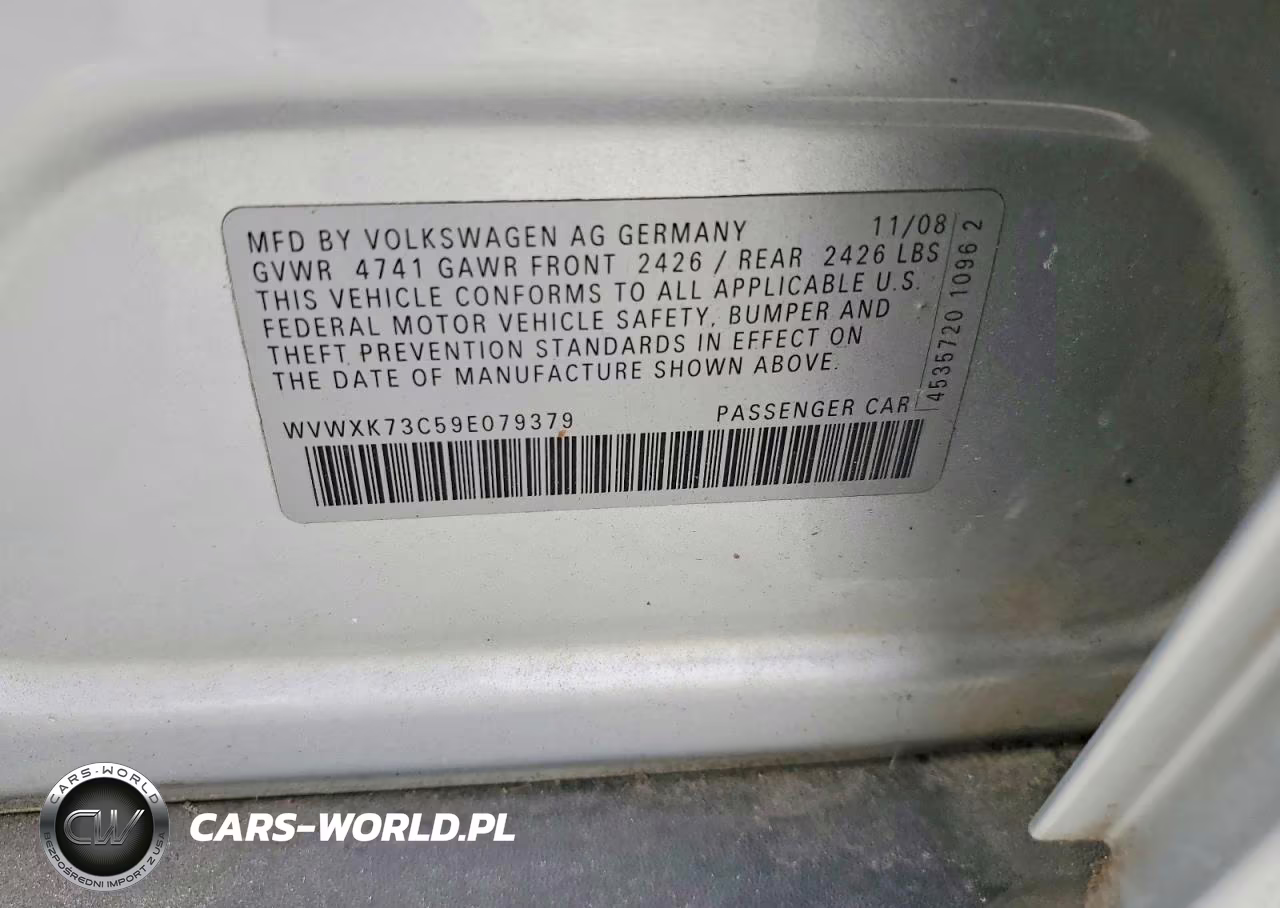 2009 Volkswagen Passat Wagon Turbo VIN:WVWXK73C59E079379 - 13
