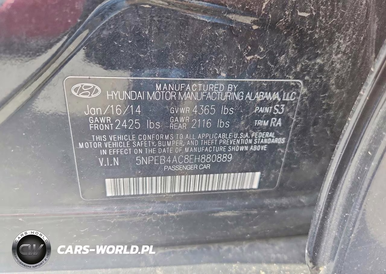 2014 Hyundai Sonata Gls VIN:5NPEB4AC8EH880889 - 12