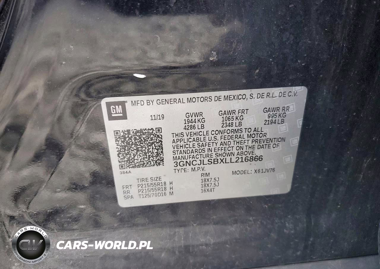 2020 Chevrolet Trax 1Lt VIN:3GNCJLSBXLL216866 - 13