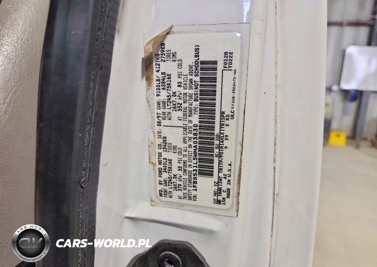 1998 Ford Econoline E350 Super Duty VIN:1FBSS31L5WHA03830 - 13