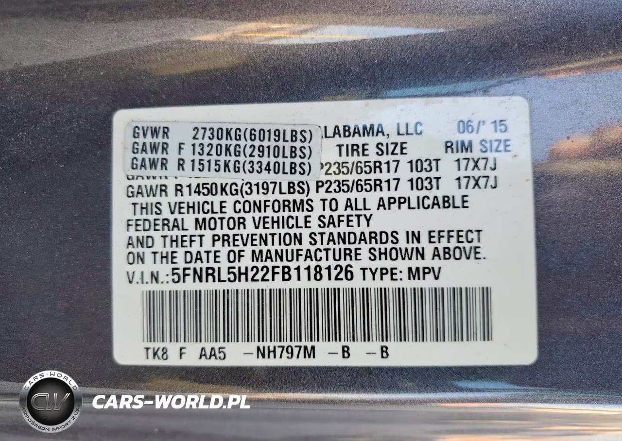 2015 Honda Odyssey Lx VIN:5FNRL5H22FB118126 - 14
