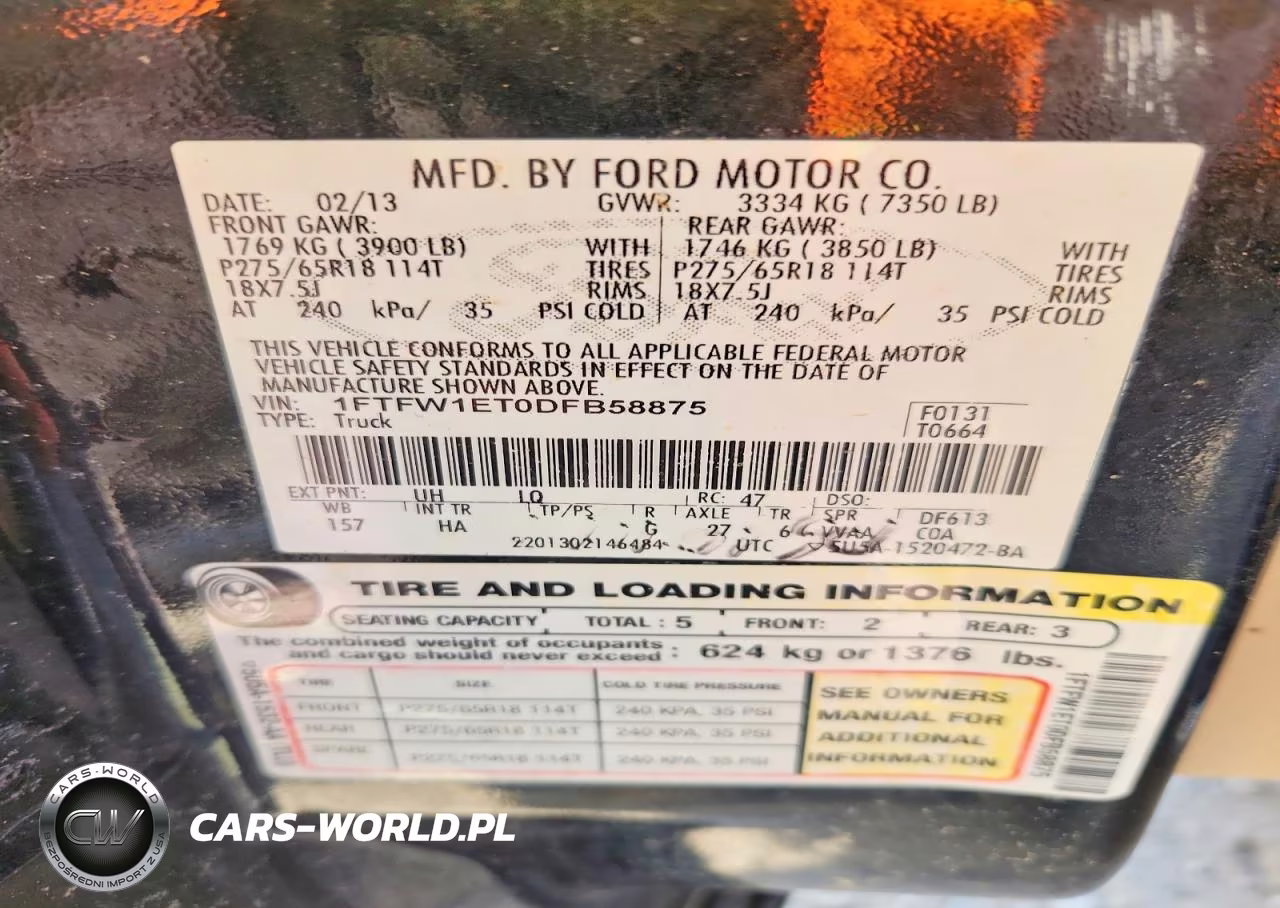 2013 Ford F150 Supercrew VIN:1FTFW1ET0DFB58875 - 13