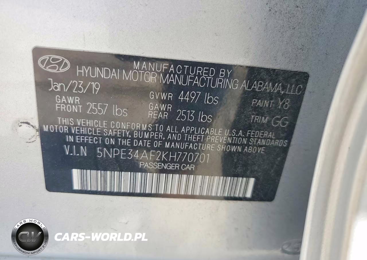 2019 Hyundai Sonata Sel VIN:5NPE34AF2KH770701 - 12