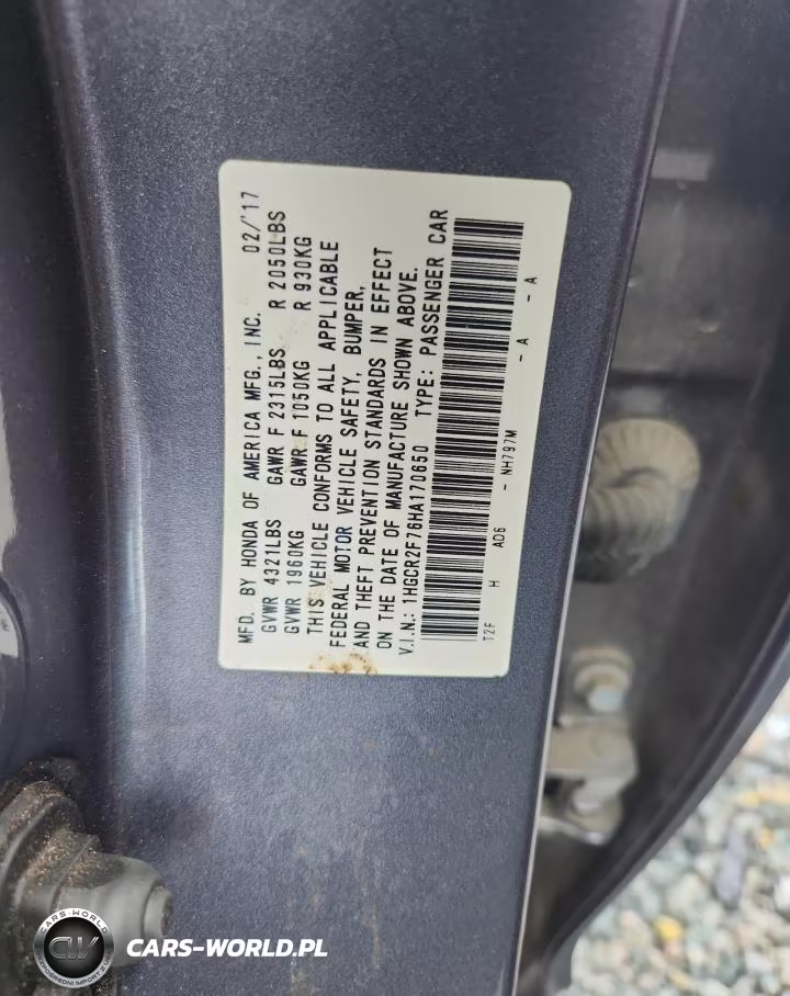 2017 Honda Accord Ex VIN:1HGCR2F76HA170650 - 12