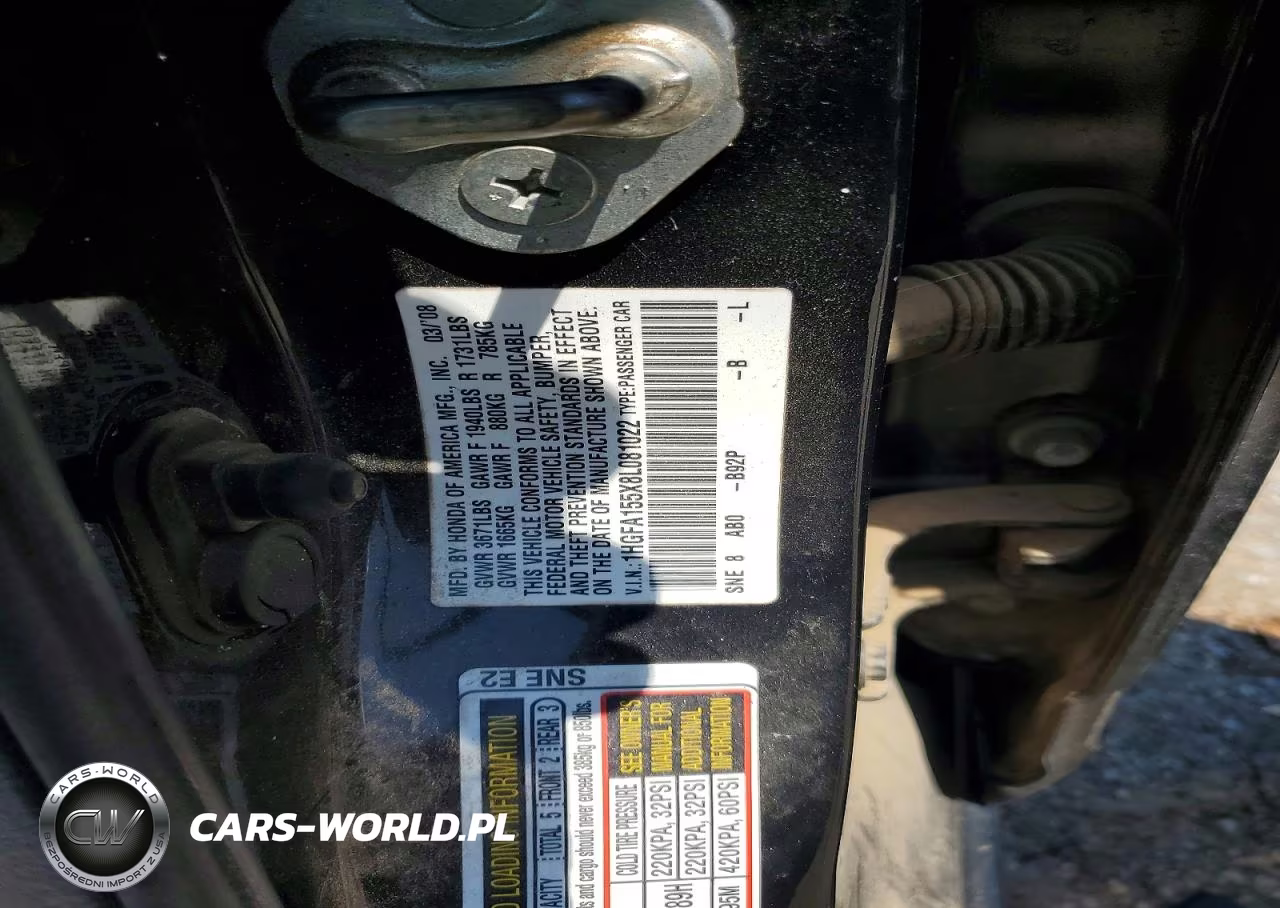 2008 Honda Civic Lx VIN:1HGFA155X8L081022 - 12