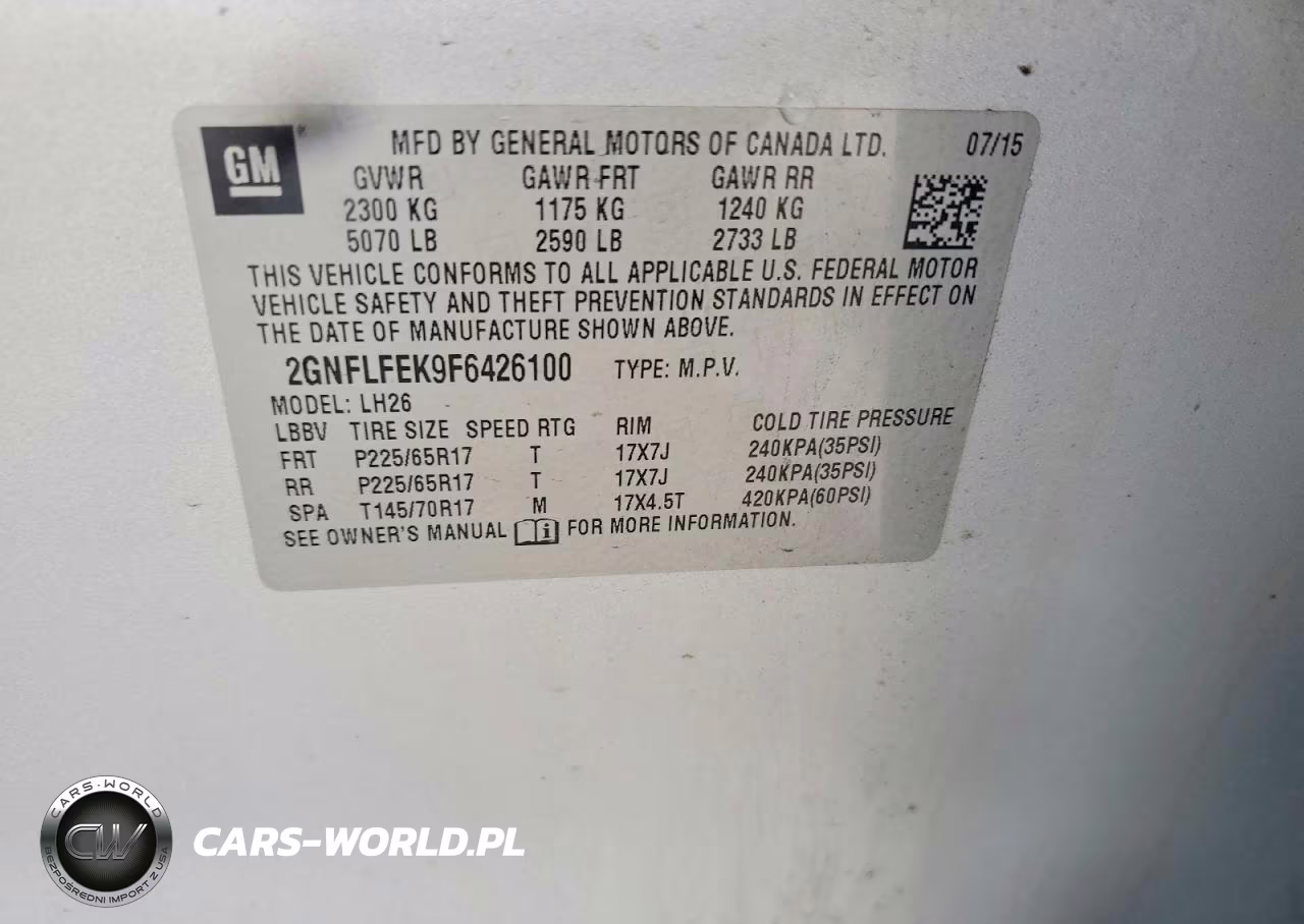 2015 Chevrolet Equinox Lt VIN:2GNFLFEK9F6426100 - 13