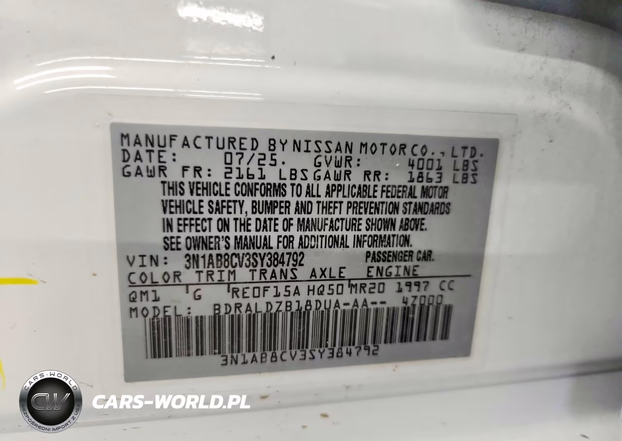 2025 Nissan Sentra Sv VIN:3N1AB8CV3SY384792 - 12