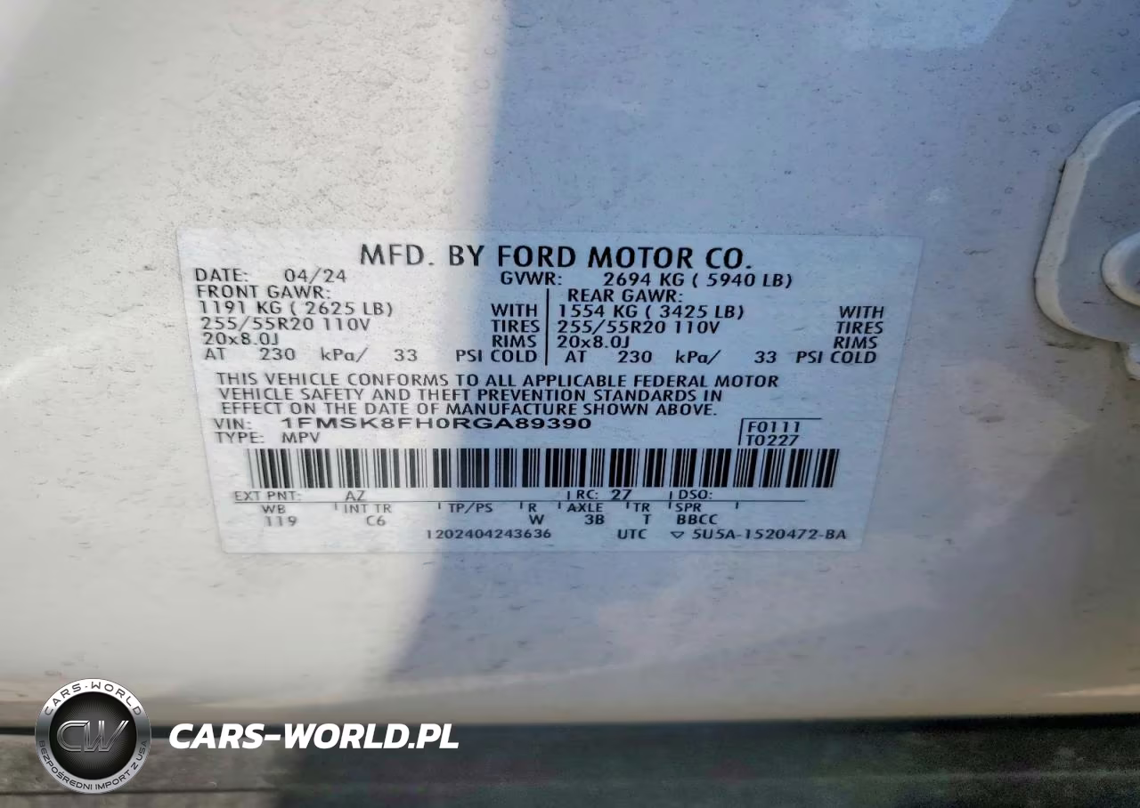 2024 Ford Explorer Limited VIN:1FMSK8FH0RGA89390 - 13