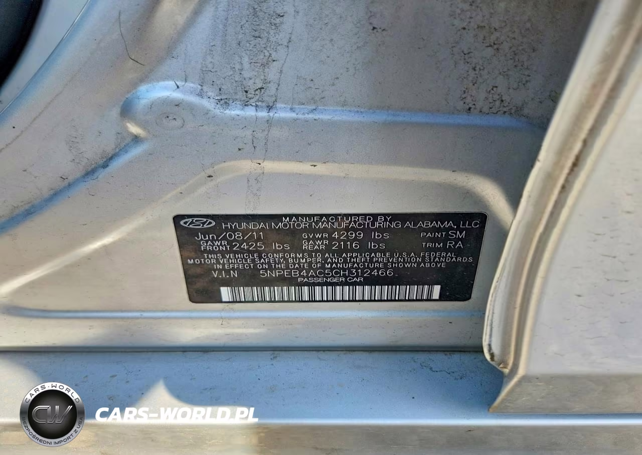 2012 Hyundai Sonata Gls VIN:5NPEB4AC5CH312466 - 13