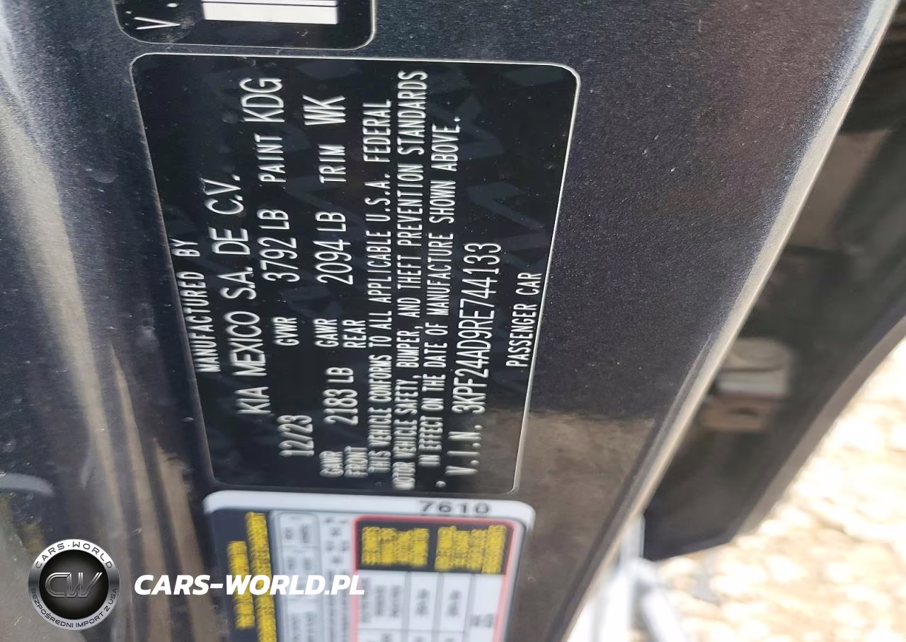 2024 Kia Forte Lxs VIN:3KPF24AD9RE744133 - 12
