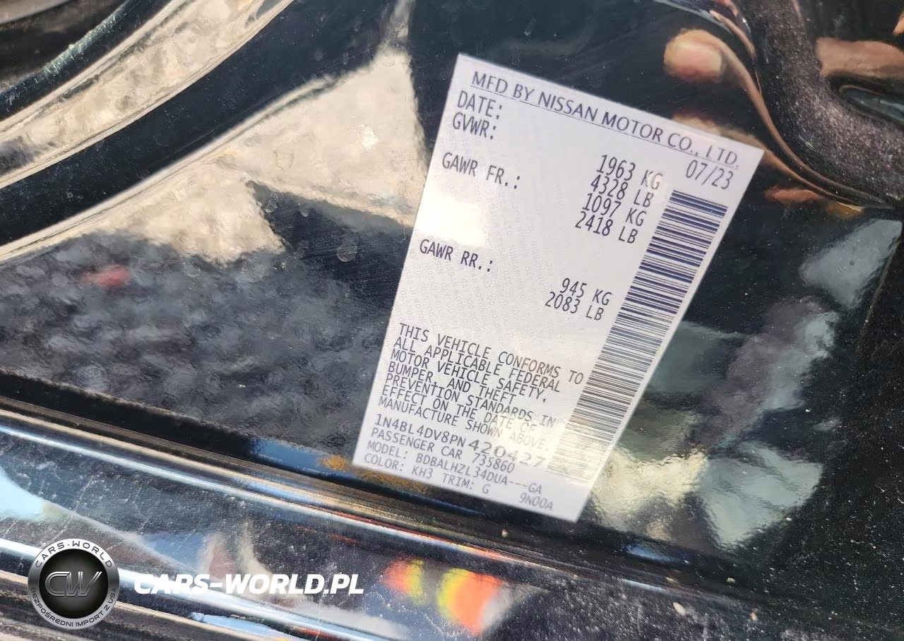2023 Nissan Altima Sv VIN:1N4BL4DV8PN420427 - 12