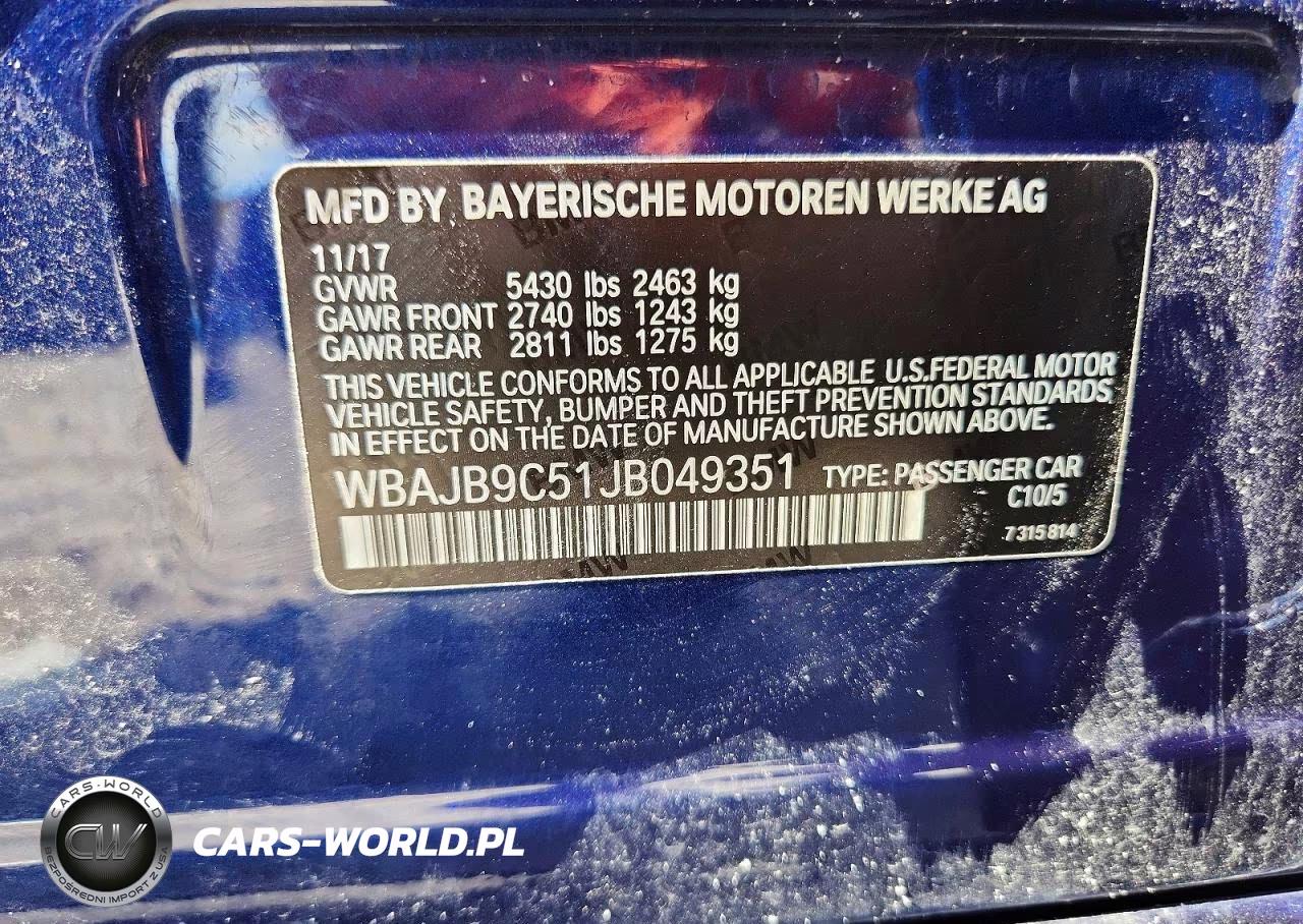 2018 BMW M550Xi VIN:WBAJB9C51JB049351 - 13