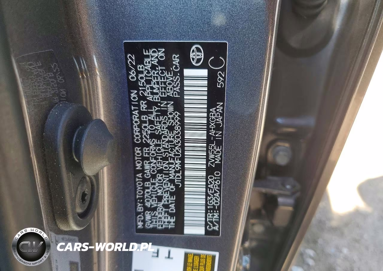 2022 Toyota Prius Xle Awd-E VIN:JTDL9MFU2N3038999 - 12