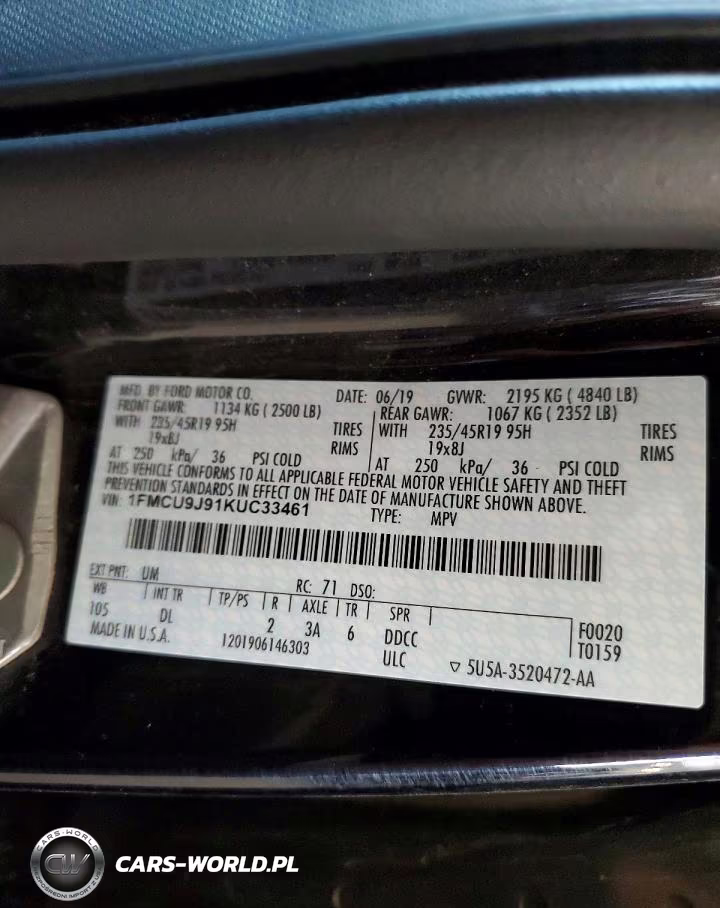 2019 Ford Escape Titanium VIN:1FMCU9J91KUC33461 - 12