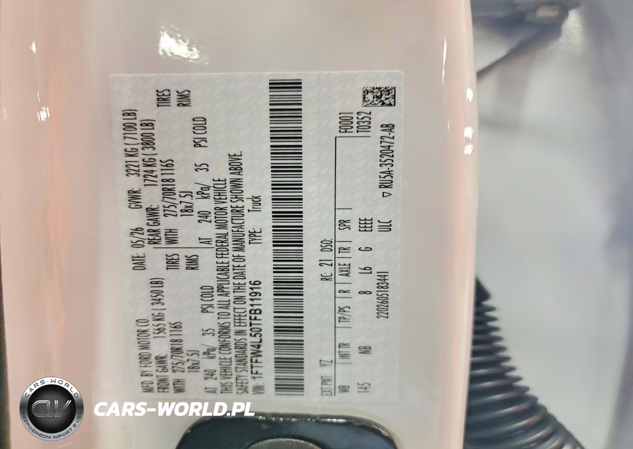 2026 Ford F150 Tremor VIN:1FTFW4L50TFB11916 - 12