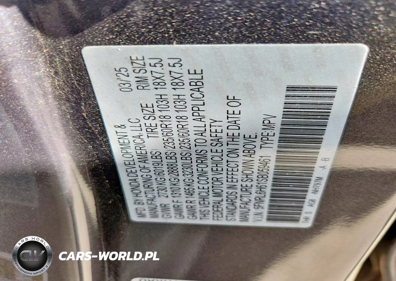 2025 Honda Odyssey Exl VIN:5FNRL6H61SB059461 - 14