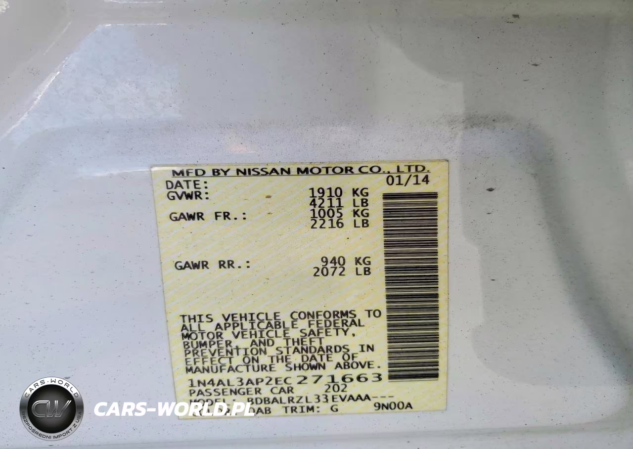 2014 Nissan Altima 2.5 S VIN:1N4AL3AP2EC271663 - 12