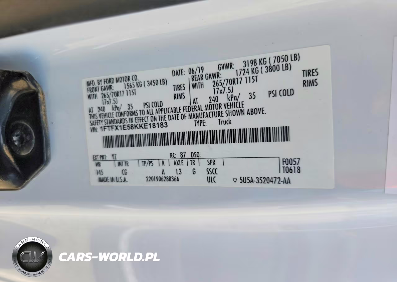 2019 Ford F150 Super Cab VIN:1FTFX1E58KKE18183 - 12