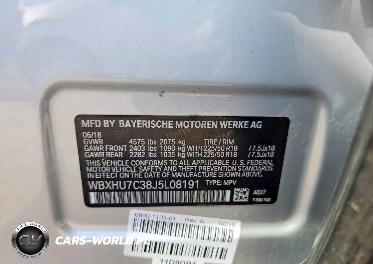 2018 BMW X1 Sdrive28I VIN:WBXHU7C38J5L08191 - 12
