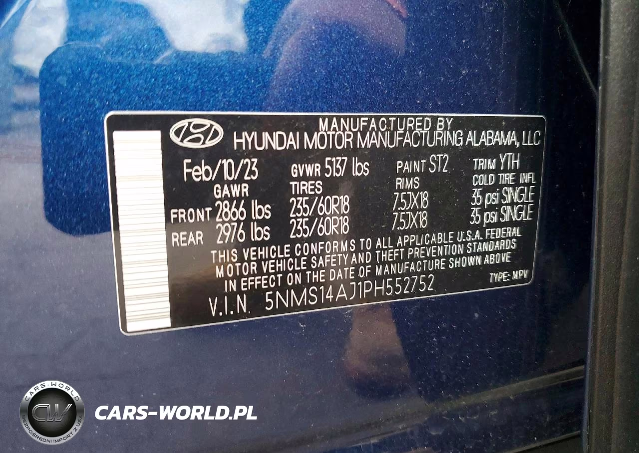 2023 Hyundai Santa Fe Se VIN:5NMS14AJ1PH552752 - 13