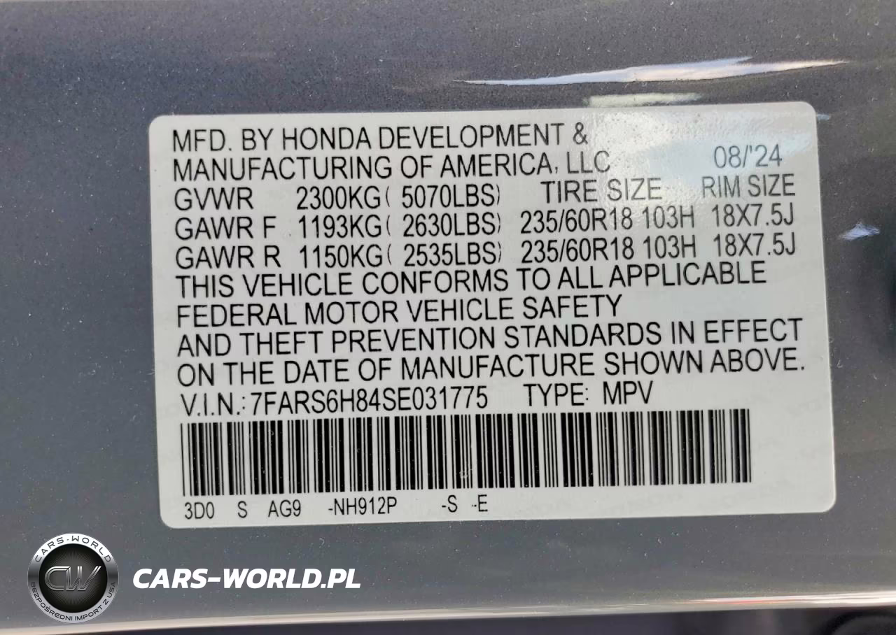 2025 Honda Cr-V Sport-L VIN:7FARS6H84SE031775 - 13