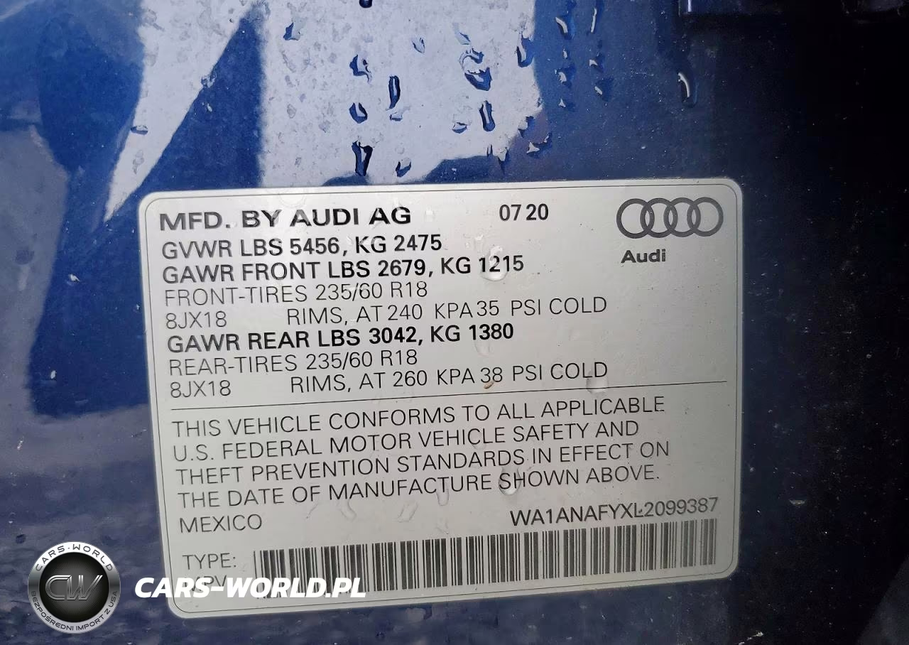 2020 Audi Q5 Premium VIN:WA1ANAFYXL2099387 - 13