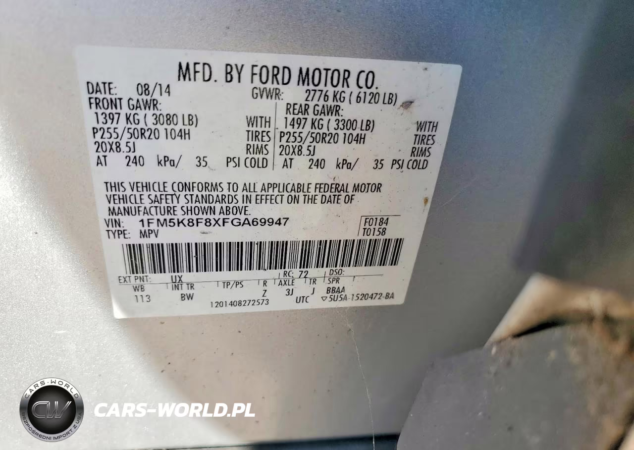 2015 Ford Explorer Limited VIN:1FM5K8F8XFGA69947 - 13