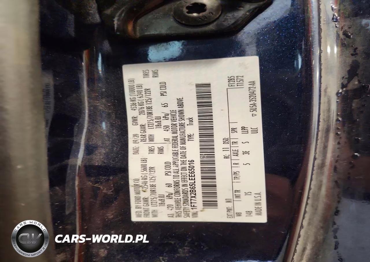 2020 Ford F250 Super Duty VIN:1FT7X2B65LEE65016 - 12