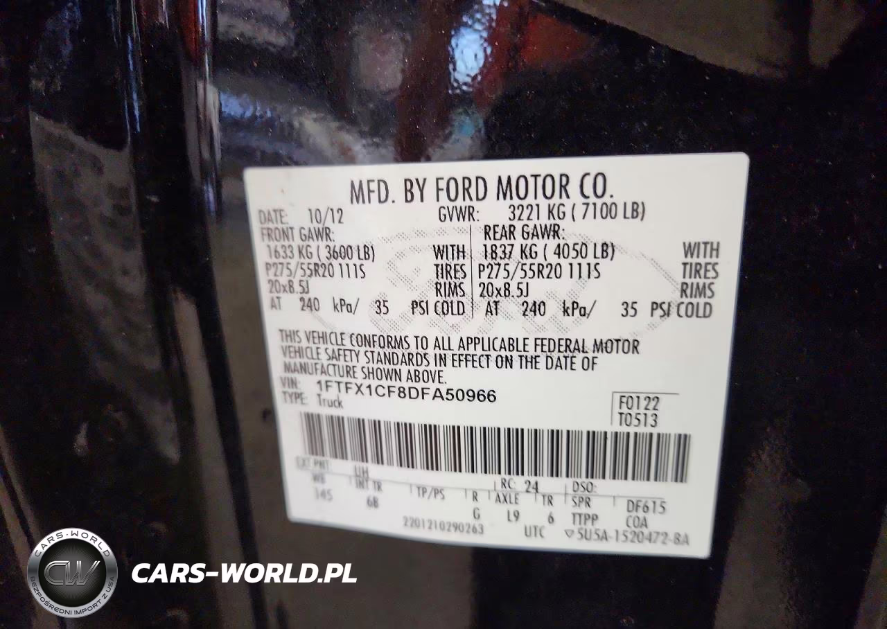 2013 Ford F150 Super Cab VIN:1FTFX1CF8DFA50966 - 12