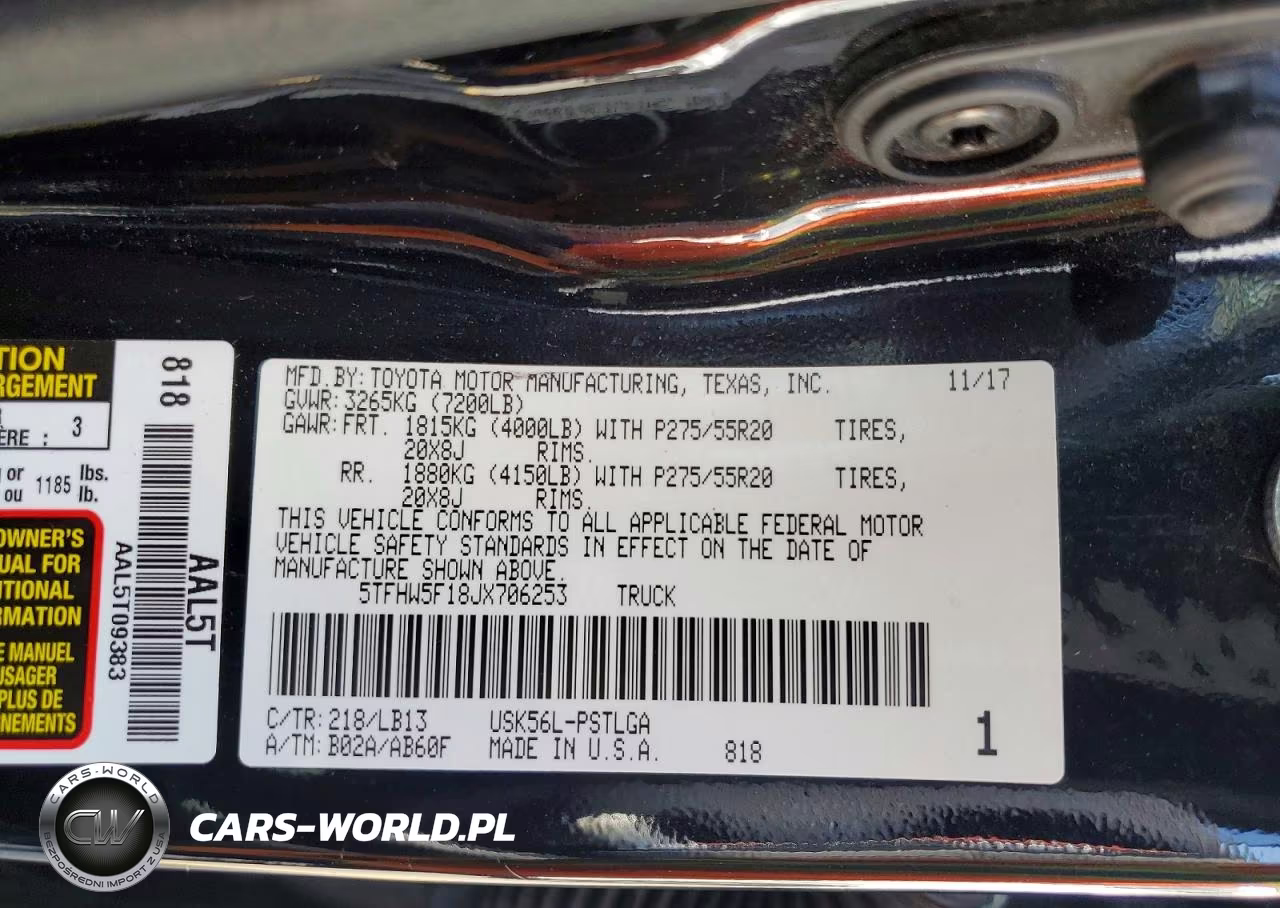 2018 Toyota Tundra Crewmax Limited VIN:5TFHW5F18JX706253 - 12
