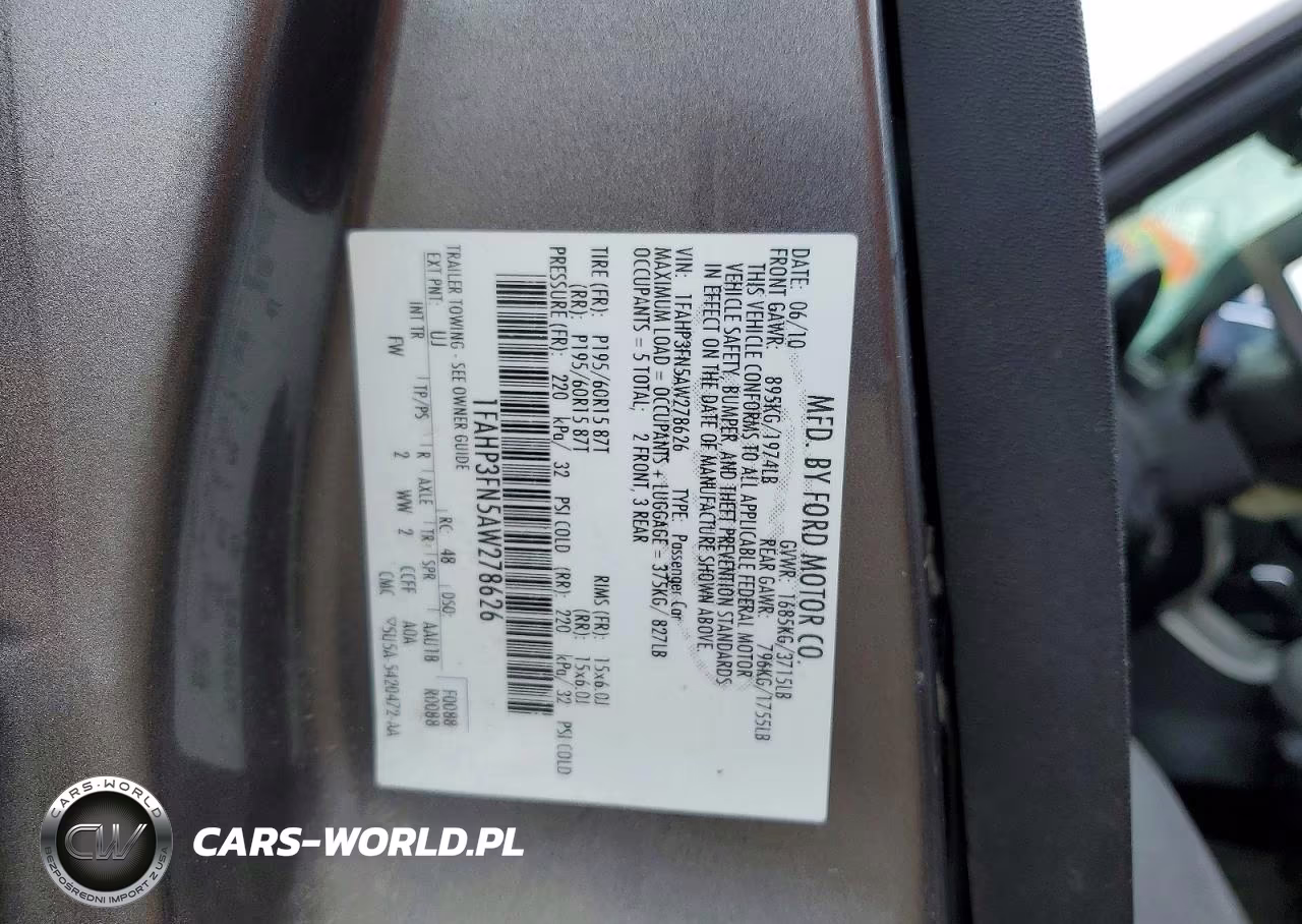 2010 Ford Focus Se VIN:1FAHP3FN5AW278626 - 12