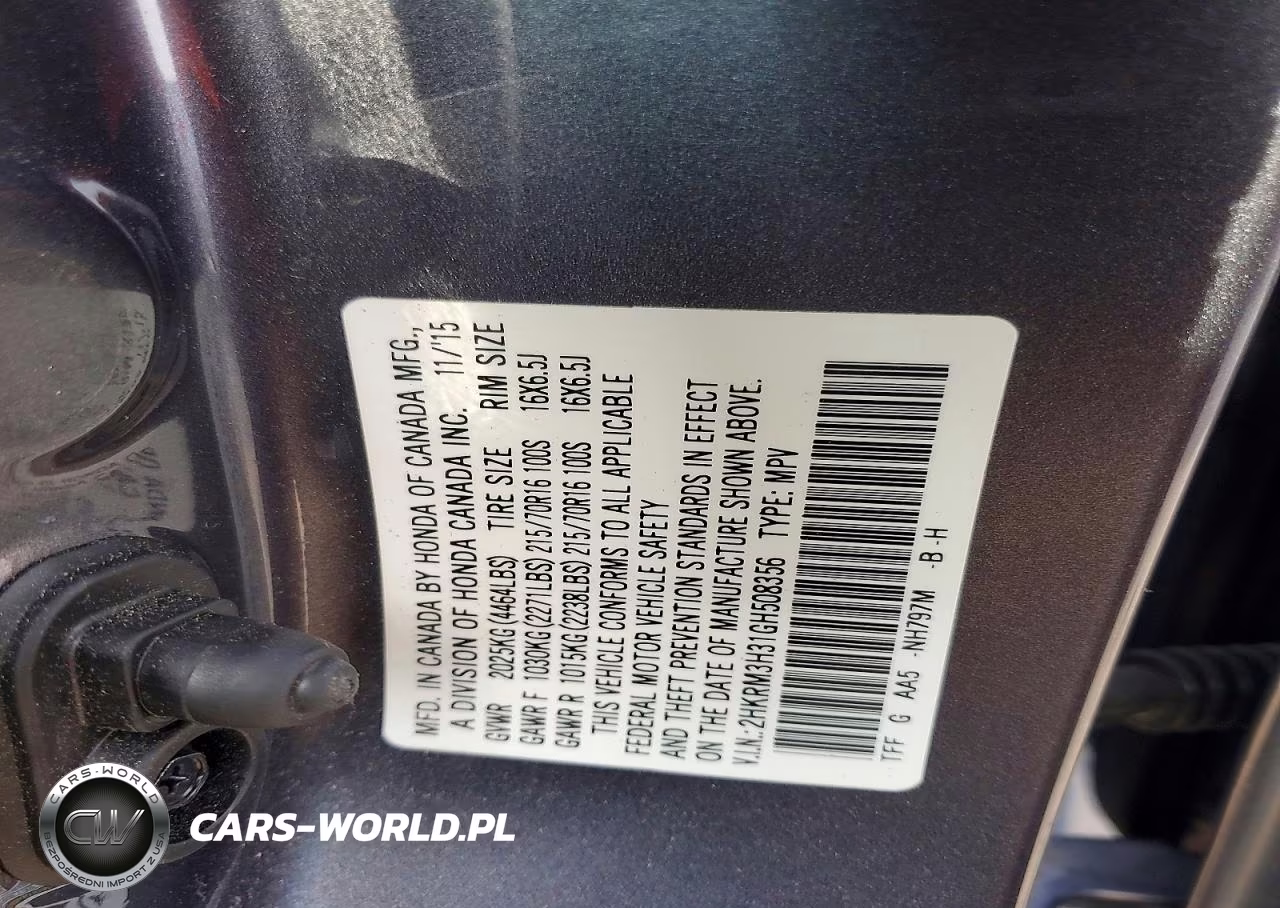 2016 Honda Cr-V Lx VIN:2HKRM3H31GH508356 - 13