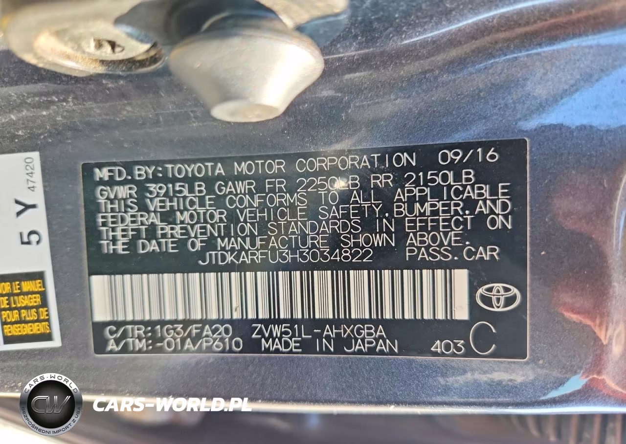 2017 Toyota Prius Three VIN:JTDKARFU3H3034822 - 12