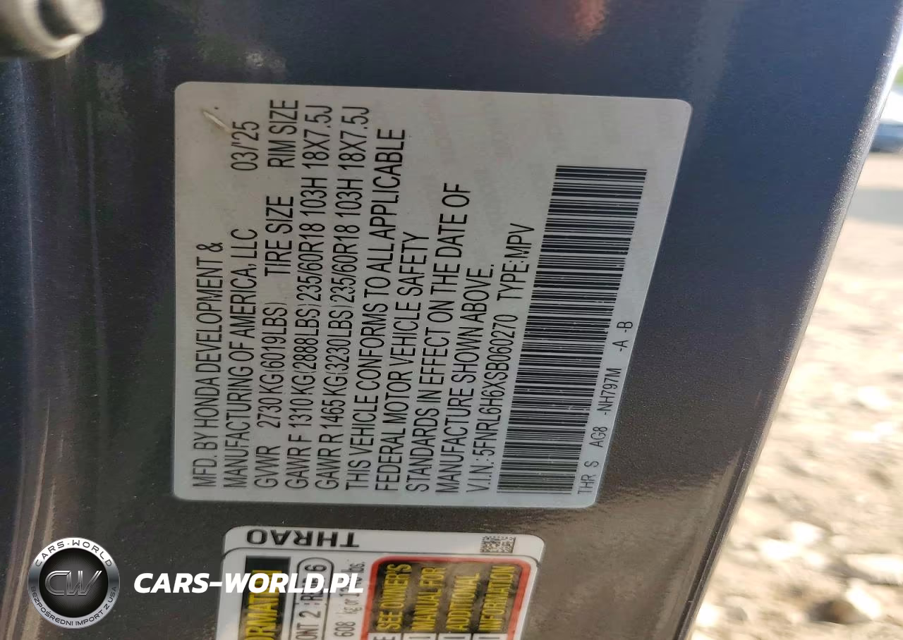 2025 Honda Odyssey Exl VIN:5FNRL6H6XSB060270 - 13