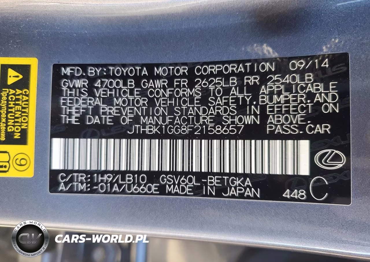 2015 Lexus Es 350 VIN:JTHBK1GG8F2158657 - 12
