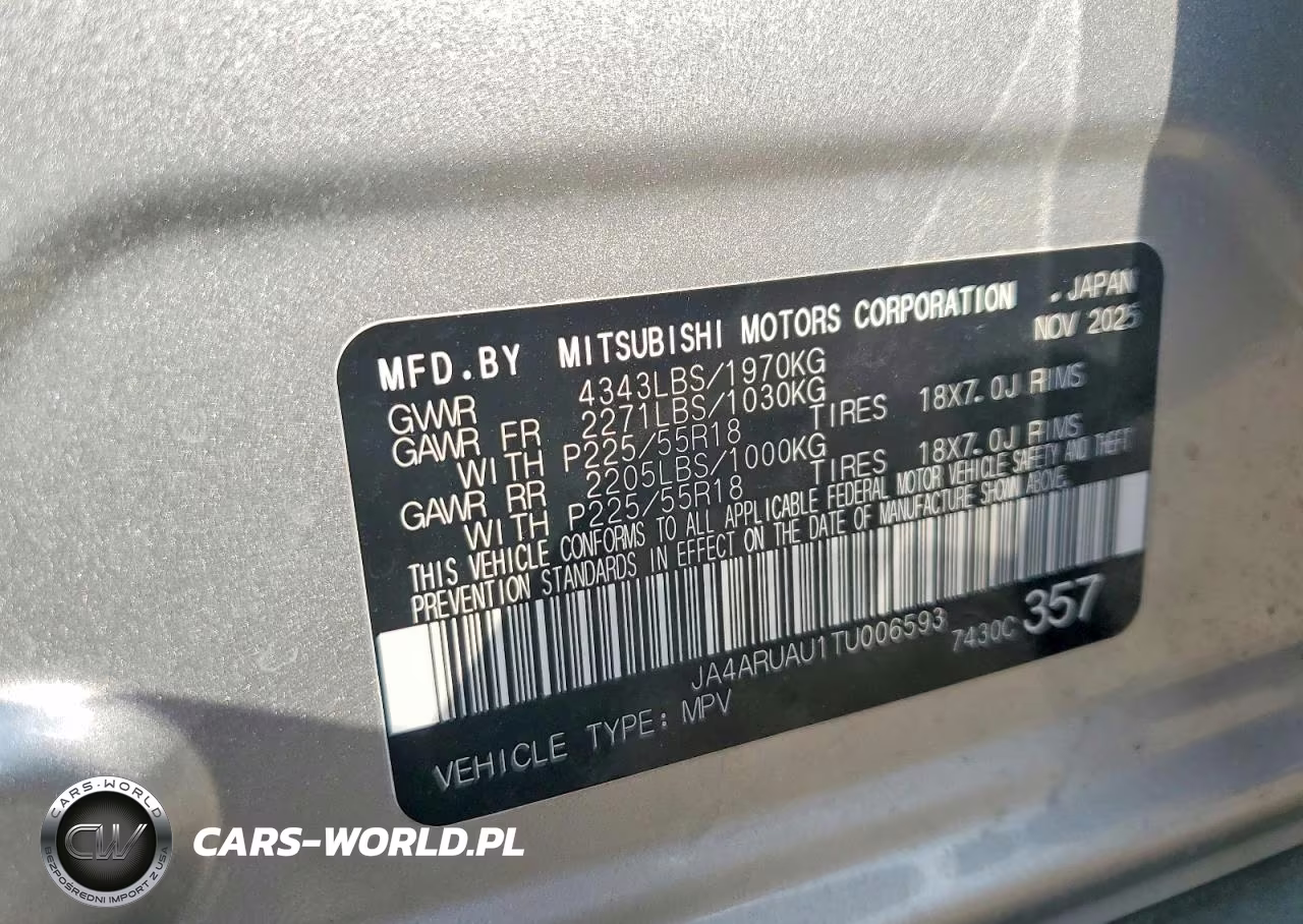 2026 Mitsubishi Outlander Sport S-Se VIN:JA4ARUAU1TU006593 - 13