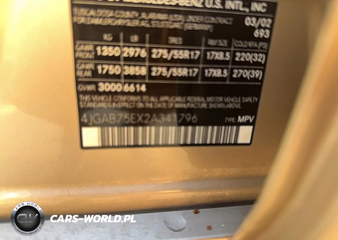2002 Mercedes-Benz Ml 500 VIN:4JGAB75EX2A341796 - 10