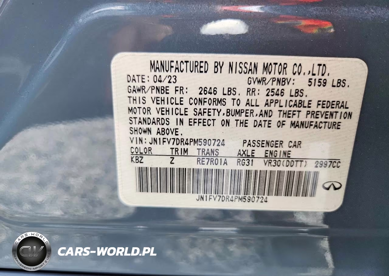 2023 Infiniti Q50 Red Sport 400 VIN:JN1FV7DR4PM590724 - 13