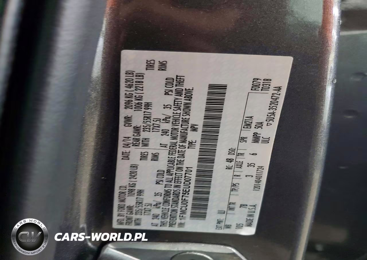 2014 Ford Escape S VIN:1FMCU0F75EUD07701 - 13