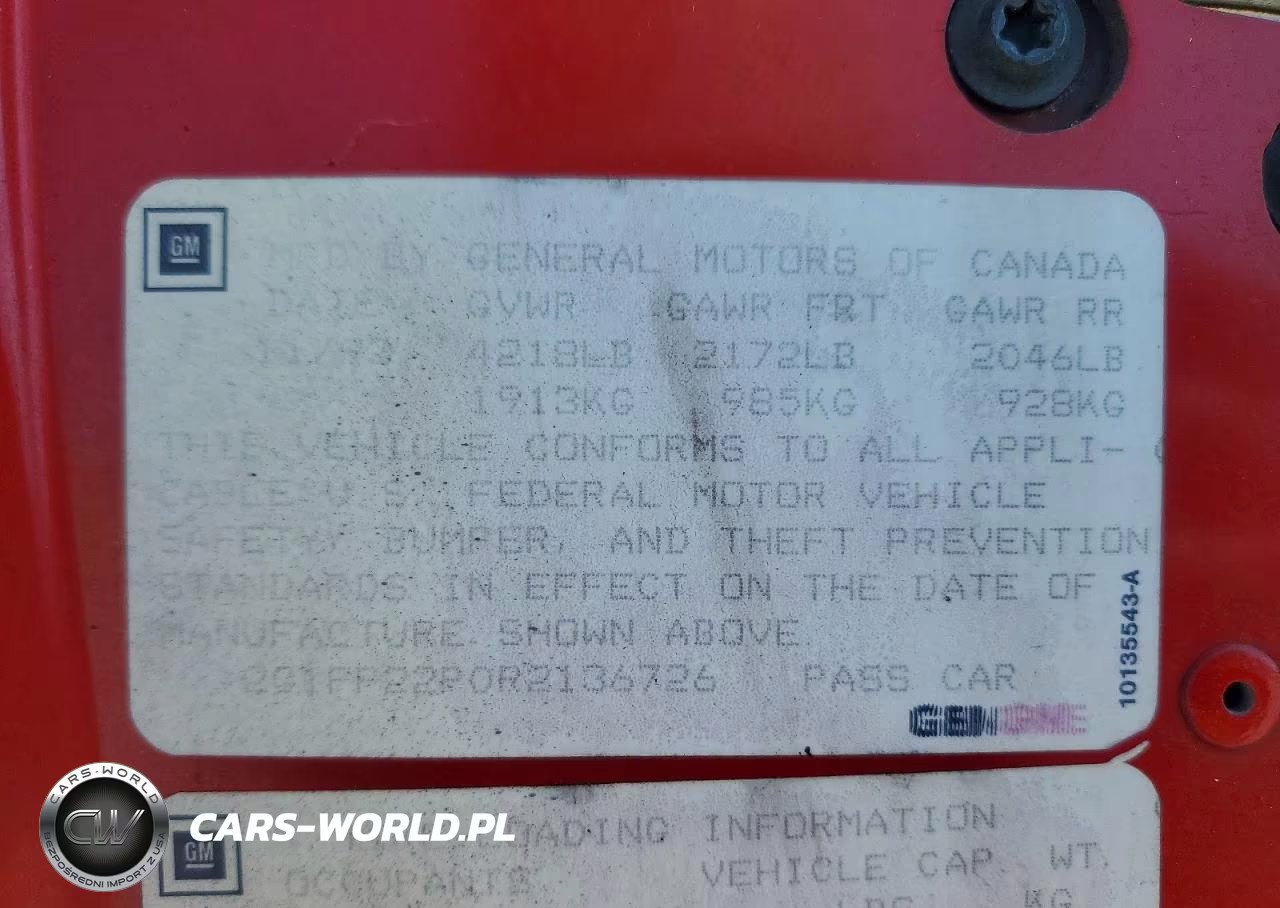 1994 Chevrolet Camaro Z28 VIN:2G1FP22P0R2136726 - 12