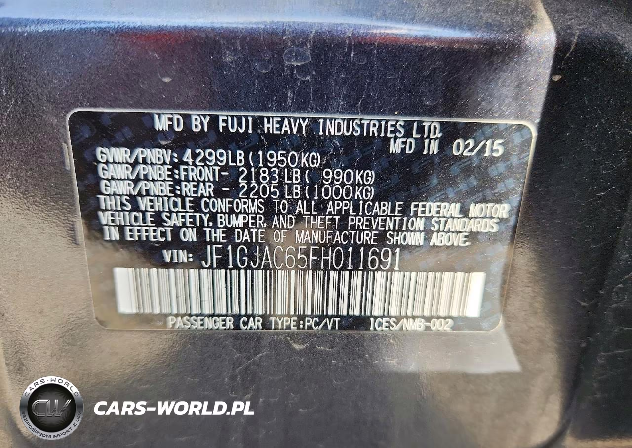 2015 Subaru Impreza Premium VIN:JF1GJAC65FH011691 - 12
