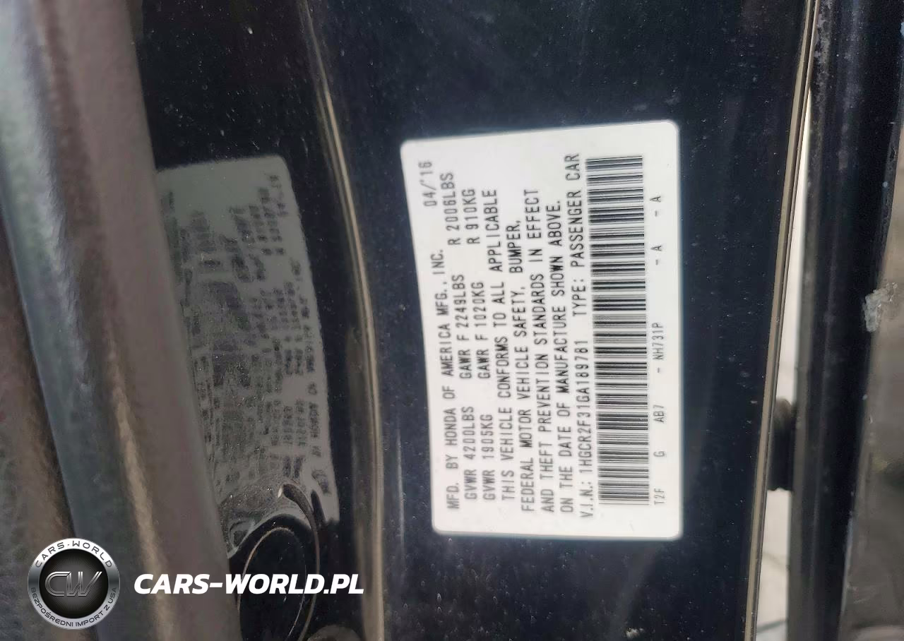 2016 Honda Accord Lx VIN:1HGCR2F31GA189781 - 13