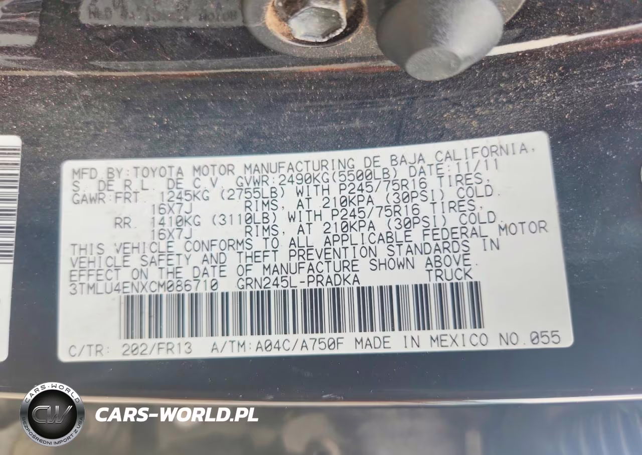 2012 Toyota Tacoma V6 VIN:3TMLU4ENXCM086710 - 12