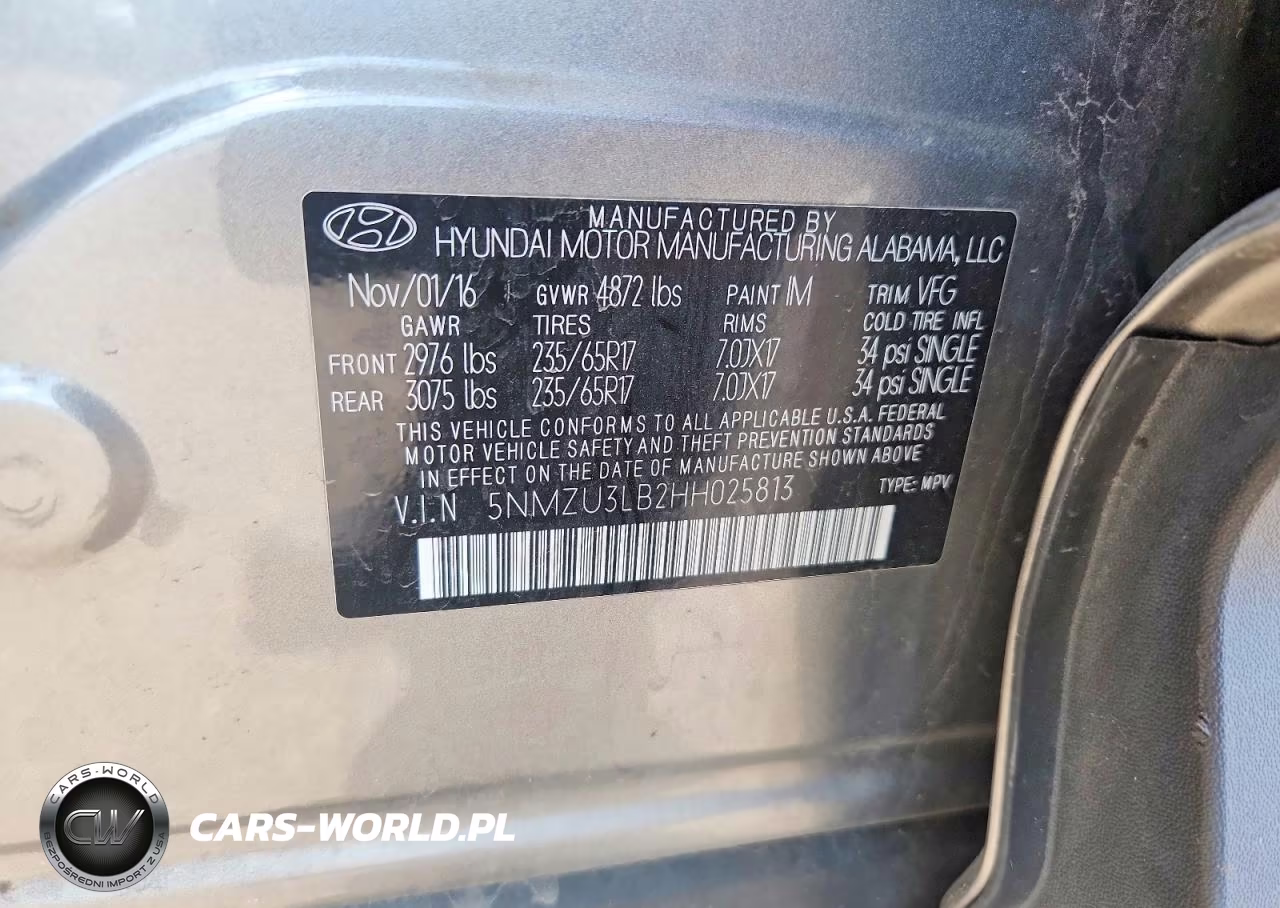 2017 Hyundai Santa Fe Sport 2.4L VIN:5NMZU3LB2HH025813 - 12