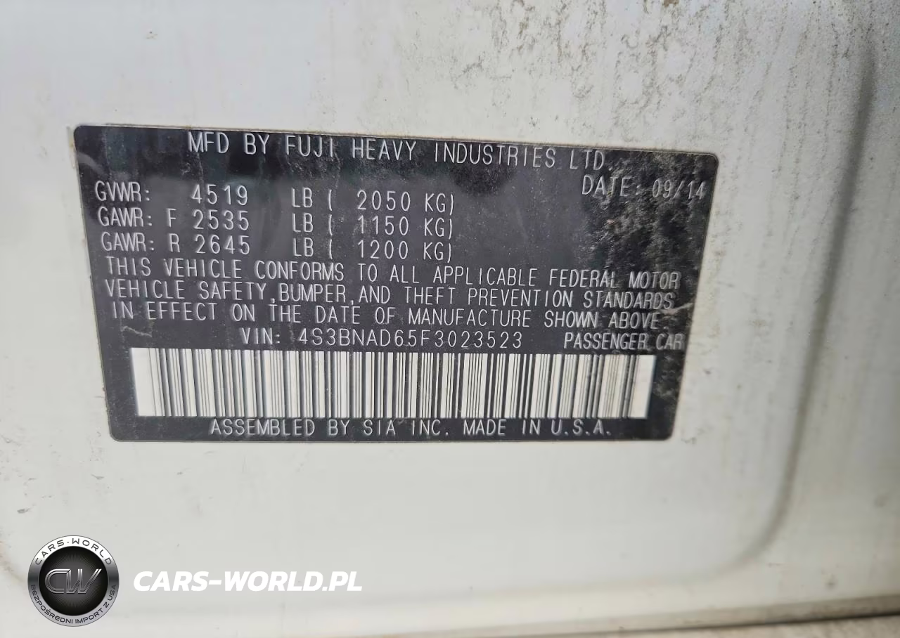 2015 Subaru Legacy 2.5I Premium VIN:4S3BNAD65F3023523 - 12
