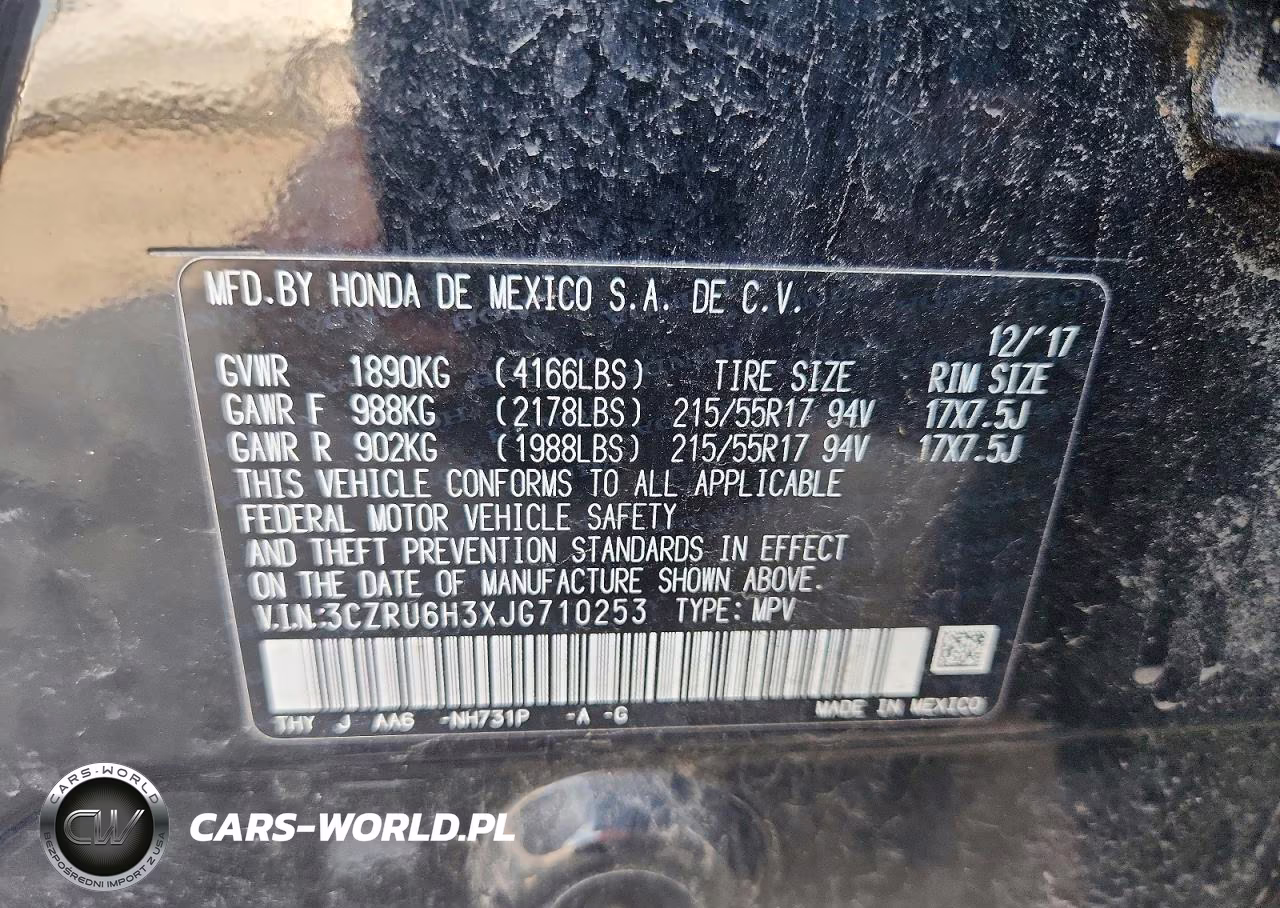 2018 Honda Hr-V Lx VIN:3CZRU6H3XJG710253 - 12
