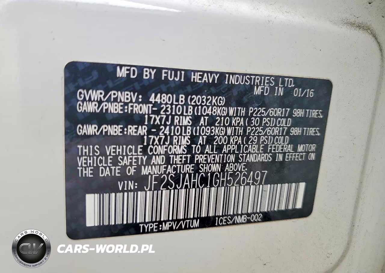 2016 Subaru Forester 2.5I Limited VIN:JF2SJAHC1GH526497 - 14